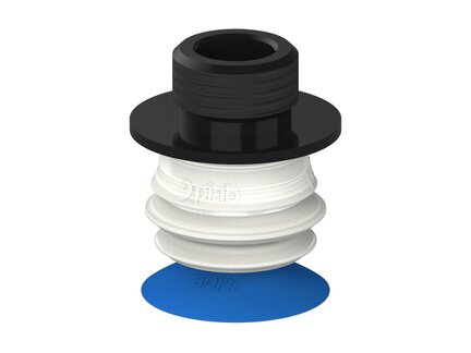 Przysawka piGRIP, warga do worków z pierśc. wzmac.Ø25 mm, Silikon 50°, 1 mieszek, podstawa typ 1, gwint niski G3/8" zew., filtr siatkowy, FDA (G.BGI25S50.B1.S1.GL38M.01.FDA) (9915124) - Piab