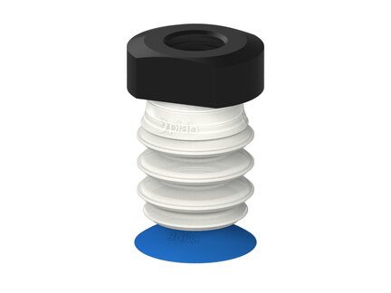 Przysawka piGRIP, warga do worków z pierśc. wzmac.Ø25 mm, Silikon 50°, 3 mieszki, podstawa typ 1, G1/4" wew., filtr siatkowy, FDA (G.BGI25S50.B3.S1.G14F.01.FDA) (9924553) - Piab