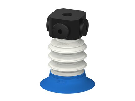 Przysawka piGRIP, warga do worków z pierśc. wzmac., Ø48 mm, 3 mieszki, podstawa typ 1, NPSF 5x1/8" wew., filtr siatkowy, FDA (G.BGI48-2S50.B3.S1.NS518F.01.FDA) (9946647) - Piab