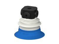 Przysawka piGRIP, warga do worków z pierśc. wzmac.Ø63 mm, 1 mieszek, podstawa typ 1, NPSF 5x1/8" wew., filtr siatkowy, FDA (G.BGI63-2S50.B1.S1.NS518F.01.FDA) (9948078) - Piab