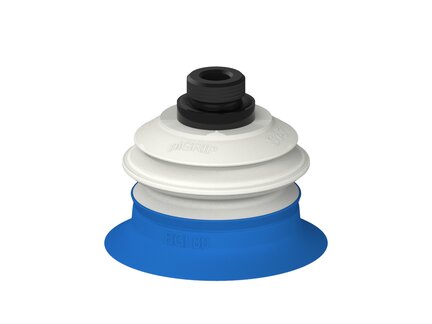 Przysawka piGRIP, warga do worków z pierśc. wzmac.Ø80 mm, Silikon 50°, 1 mieszek, podstawa typ 1, G1/2" zew.,, FDA (G.BGI80S50.B1.S1.G12M.00.FDA) (9915875) - Piab