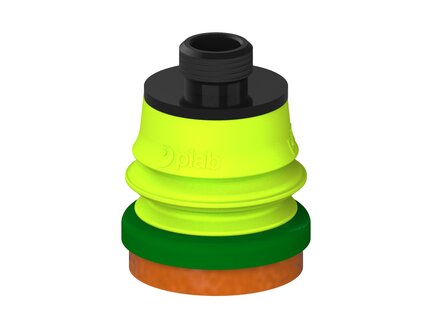 Przysawka piGRIP, warga piankowa, Ø25 mm, pianka NR (mocna), 1 mieszek, podstawa typ 1, gwint niski G 1/8" zew., (G.FLI25F.B1.S1.GL18M.00) (9923286) - Piab