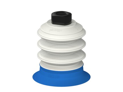 Przysawka piGRIP, warga do worków z pierśc. wzmac.Ø80 mm, Silikon 50°, 3 mieszki, podstawa typ 1, NPT 3/8" wew., filtr siatkowy, FDA (G.BGI80S50.B3.S1.NT38F.01.FDA) (9922244) - Piab