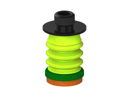 Przysawka piGRIP, warga piankowa, Ø25 mm, pianka NR (mocna), 3 mieszki, podstawa typ 1, gwint niski G1/4" zew., filtr siatkowy (G.FLI25F.B3.S1.GL14M.01) (9938015) - Piab