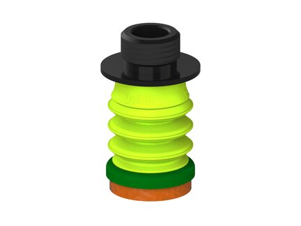 Przysawka piGRIP, warga piankowa, Ø25 mm, pianka NR (mocna), 3 mieszki, podstawa typ 1, gwint niski G3/8" zew., (G.FLI25F.B3.S1.GL38M.00) (9965320) - Piab