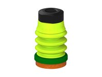 Przysawka piGRIP, warga piankowa, Ø25 mm, pianka NR (mocna), 3 mieszki, podstawa typ 1, NPSF 1/8" wew., filtr siatkowy (G.FLI25F.B3.S1.NS18F.01) (9908844) - Piab
