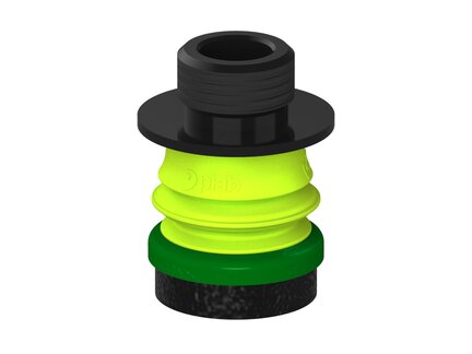 Przysawka piGRIP, warga piankowa, Ø25 mm, pianka EPDM (miękka), 1 mieszek, podstawa typ 1, gwint niski G3/8" zew., (G.FLI25S.B1.S1.GL38M.00) (9955116) - Piab
