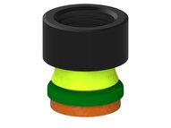 Przysawka piGRIP, warga piankowa, Ø25 mm, pianka NR (mocna), bez mieszków, podstawa typ 1, G1/2" wew., (G.FLI25F.F.S1.G12F.00) (9923177) - Piab