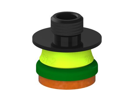Przysawka piGRIP, warga piankowa, Ø25 mm, pianka NR (mocna), bez mieszków, podstawa typ 1, gwint niski G1/4" zew., (G.FLI25F.F.S1.GL14M.00) (9927834) - Piab