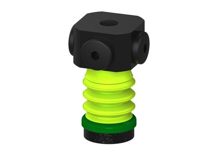 Przysawka piGRIP, warga piankowa, Ø25 mm, pianka EPDM (miękka), 3 mieszki, podstawa typ 1, NPSF 5x1/8" wew., dysk filtracyjny (G.FLI25S.B3.S1.NS518F.02) (9903253) - Piab
