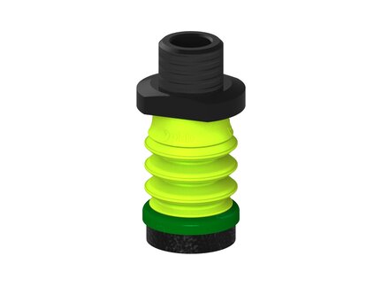 Przysawka piGRIP, warga piankowa, Ø25 mm, pianka EPDM (miękka), 3 mieszki, podstawa typ 1, NPT 3/8" zew., filtr siatkowy (G.FLI25S.B3.S1.NT38M.01) (9939882) - Piab