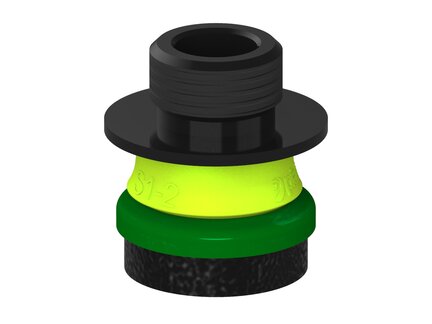 Przysawka piGRIP, warga piankowa, Ø25 mm, pianka EPDM (miękka), bez mieszków, podstawa typ 1, gwint niski G3/8" zew., (G.FLI25S.F.S1.GL38M.00) (9955115) - Piab