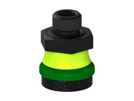 Przysawka piGRIP, warga piankowa, Ø25 mm, pianka EPDM (miękka), bez mieszków, podstawa typ 1, G1/4" zew., (G.FLI25S.F.S1.G14M.19) (9948759) - Piab