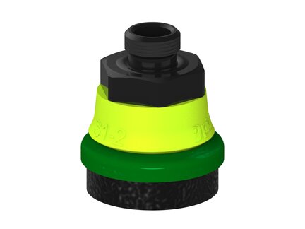 Przysawka piGRIP, warga piankowa, Ø25 mm, pianka EPDM (miękka), bez mieszków, podstawa typ 1, G1/8" zew., (G.FLI25S.F.S1.G18M.19) (9940585) - Piab