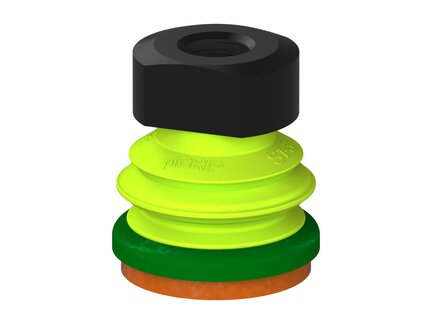 Przysawka piGRIP, warga piankowa, Ø35 mm, pianka NR (mocna), 1 mieszek, podstawa typ 1, NPT 1/4" wew., filtr siatkowy (G.FLI35F.B1.S1.NT14F.01) (9924800) - Piab