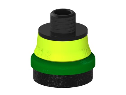 Przysawka piGRIP, warga piankowa, Ø25 mm, pianka EPDM (miękka), bez mieszków, podstawa typ 1, gwint niski NPT 1/8" zew., (G.FLI25S.F.S1.NTL18M.00) (9929284) - Piab