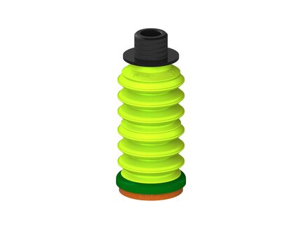 Przysawka piGRIP, warga piankowa, Ø35 mm, pianka NR (mocna), 6 mieszków (3+3), podstawa typ 1, gwint niski NPT 3/8" zew., dysk filtracyjny (G.FLI35F.B6.S1.NTL38M.02) (9938753) - Piab