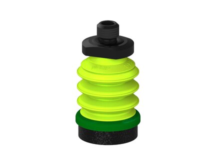 Przysawka piGRIP, warga piankowa, Ø35 mm, pianka EPDM (miękka), 3 mieszki, podstawa typ 1, M12 zew., filtr siatkowy (G.FLI35S.B3.S1.MM12M.01) (9917125) - Piab