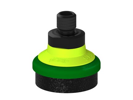 Przysawka piGRIP, warga piankowa, Ø35 mm, pianka EPDM (miękka), bez mieszków, podstawa typ 1, gwint M10 zew., filtr siatkowy (G.FLI35S.F.S1.MM10M.01) (9908639) - Piab