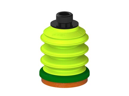 Przysawka piGRIP, warga piankowa, Ø50 mm, pianka NR (mocna), 3 mieszki, podstawa typ 1, gwint niski G3/8" zew., (G.FLI50F.B3.S1.GL38M.00) (9923292) - Piab