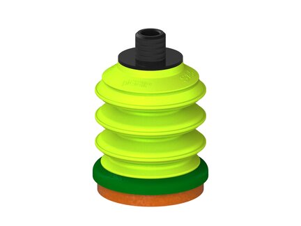 Przysawka piGRIP, warga piankowa, Ø50 mm, pianka NR (mocna), 3 mieszki, podstawa typ 1, gwint niski NPT 1/4" zew., dysk filtracyjny (G.FLI50F.B3.S1.NTL14M.02) (9928678) - Piab