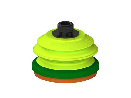 Przysawka piGRIP, warga piankowa, Ø70 mm, pianka NR (mocna), 1 mieszek, podstawa typ 1, gwint niski G3/8" zew., filtr siatkowy (G.FLI70F.B1.S1.GL38M.01) (9947822) - Piab