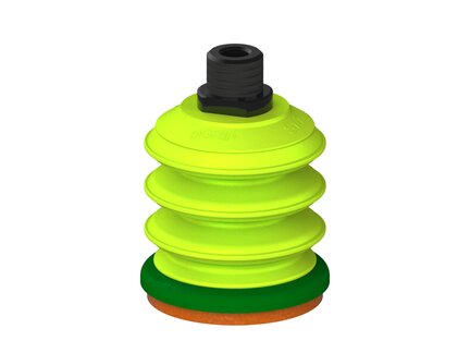 Przysawka piGRIP, warga piankowa, Ø70 mm, pianka NR (mocna), 3 mieszki, podstawa typ 1, NPT 1/2" zew., filtr siatkowy (G.FLI70F.B3.S1.NT12M.01) (9953407) - Piab