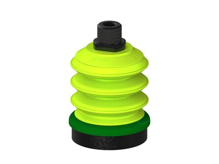 Przysawka piGRIP, warga piankowa, Ø70 mm, pianka EPDM (miękka), 3 mieszki, podstawa typ 1, NPT 1/2" zew., filtr siatkowy (G.FLI70S.B3.S1.NT12M.01) (9913814) - Piab
