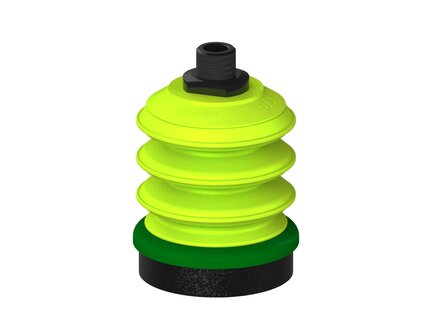 Przysawka piGRIP, warga piankowa, Ø70 mm, pianka EPDM (miękka), 3 mieszki, podstawa typ 1, NPT 3/8" zew., (G.FLI70S.B3.S1.NT38M.00) (9919591) - Piab
