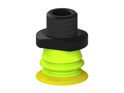 Przysawka piGRIP, warga elastyczna, Ø28 mm, TPE 30°, 1 mieszek, podstawa typ 1, NPT 3/8" zew., dysk filtracyjny (G.FX28T30.B1.S1.NT38M.02) (9907811) - Piab