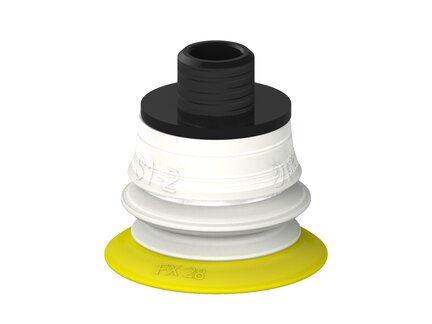 Przysawka piGRIP, warga elastyczna, Ø28 mm, TPE 30°, 1 mieszek, podstawa typ 1, gwint niski NPT 1/8" zew., filtr siatkowy, FDA (G.FX28T30.B1.S1.NTL18M.01.FDA) (9968752) - Piab