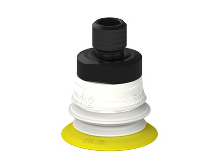 Przysawka piGRIP, warga elastyczna, Ø28 mm, TPE 30°, 1 mieszek, podstawa typ 1, gwint M10 zew., dysk filtracyjny, FDA (G.FX28T30.B1.S1.MM10M.02.FDA) (9906830) - Piab