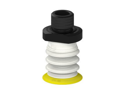 Przysawka piGRIP, warga elastyczna, Ø28 mm, TPE 30°, 3 mieszki, podstawa typ 1, gwint M16x1.5 zew., dysk filtracyjny, FDA (G.FX28T30.B3.S1.MMF16M.02.FDA) (9907005) - Piab