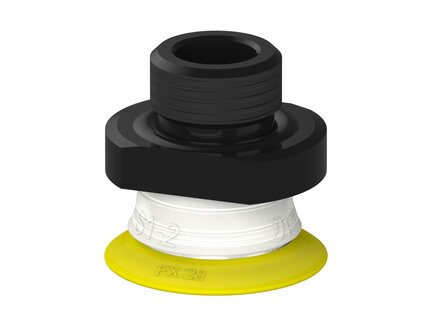 Przysawka piGRIP, warga elastyczna, Ø28 mm, TPE 30°, bez mieszków, podstawa typ 1, G3/8" zew.,, FDA (G.FX28T30.F.S1.G38M.00.FDA) (9918146) - Piab