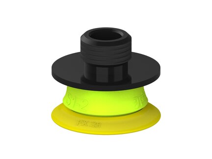 Przysawka piGRIP, warga elastyczna, Ø28 mm, TPE 30°, bez mieszków, podstawa typ 1, gwint niski G1/4" zew., (G.FX28T30.F.S1.GL14M.00) (9960222) - Piab
