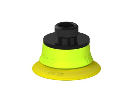 Przysawka piGRIP, warga elastyczna, Ø28 mm, TPE 30°, bez mieszków, podstawa typ 1, gwint niski G 1/8" zew., (G.FX28T30.F.S1.GL18M.00) (9903744) - Piab
