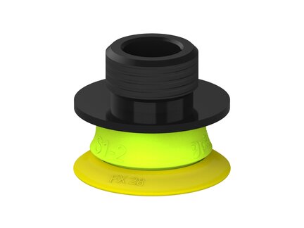 Przysawka piGRIP, warga elastyczna, Ø28 mm, TPE 30°, bez mieszków, podstawa typ 1, gwint niski G3/8" zew., filtr siatkowy (G.FX28T30.F.S1.GL38M.01) (9956505) - Piab