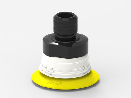 Przysawka piGRIP, warga elastyczna, Ø28 mm, TPE 30°, bez mieszków, podstawa typ 1, gwint M10 zew.,, FDA (G.FX28T30.F.S1.MM10M.00.FDA) (9914154) - Piab