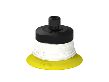 Przysawka piGRIP, warga elastyczna, Ø28 mm, TPE 30°, bez mieszków, podstawa typ 1, M6 zew.,, FDA (G.FX28T30.F.S1.MM6M.00.FDA) (9903908) - Piab