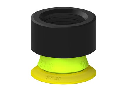 Przysawka piGRIP, warga elastyczna, Ø28 mm, TPE 30°, bez mieszków, podstawa typ 1, NPSF 1/2" wew., (G.FX28T30.F.S1.NS12F.00) (9918327) - Piab