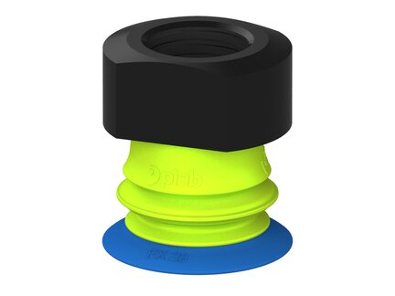 Przysawka piGRIP, warga elastyczna, Ø28 mm, TPE 50°, 1 mieszek, podstawa typ 1, G3/8" wew., filtr siatkowy (G.FX28T50.B1.S1.G38F.01) (9917380) - Piab