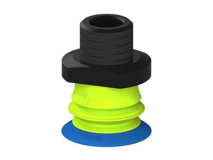 Przysawka piGRIP, warga elastyczna, Ø28 mm, TPE 50°, 1 mieszek, podstawa typ 1, NPT 3/8" zew., piSAVE 03/60 (G.FX28T50.B1.S1.NT38M.16) (9908276) - Piab