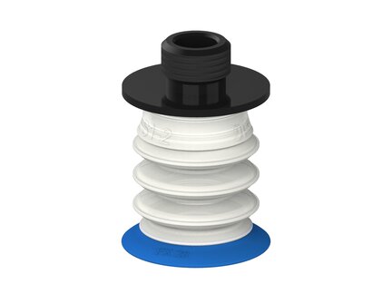 Przysawka piGRIP, warga elastyczna, Ø28 mm, TPE 50°, 3 mieszki, podstawa typ 1, gwint niski G1/4" zew., filtr siatkowy, FDA (G.FX28T50.B3.S1.GL14M.01.FDA) (9966266) - Piab