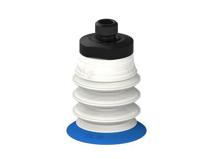 Przysawka piGRIP, warga elastyczna, Ø28 mm, TPE 50°, 3 mieszki, podstawa typ 1, gwint M8x1 zew., dysk filtracyjny, FDA (G.FX28T50.B3.S1.MMF8M.02.FDA) (9933852) - Piab