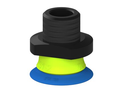 Przysawka piGRIP, warga elastyczna, Ø28 mm, TPE 50°, bez mieszków, podstawa typ 1, NPT 3/8" zew., filtr siatkowy (G.FX28T50.F.S1.NT38M.01) (9912959) - Piab