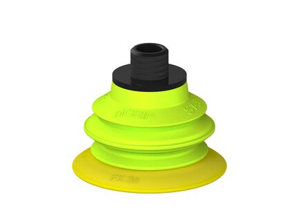 Przysawka piGRIP, warga elastyczna, Ø39 mm, TPE 30°, 1 mieszek, podstawa typ 1, gwint niski NPT 1/8" zew., (G.FX39T30.B1.S1.NTL18M.00) (9908238) - Piab