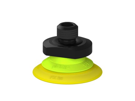 Przysawka piGRIP, warga elastyczna, Ø39 mm, TPE 30°, bez mieszków, podstawa typ 1, M12 zew., filtr siatkowy (G.FX39T30.F.S1.MM12M.01) (9933981) - Piab