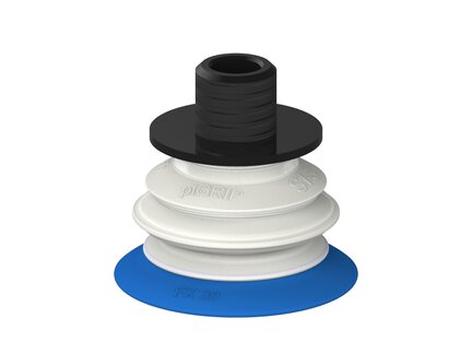 Przysawka piGRIP, warga elastyczna, Ø39 mm, TPE 50°, 1 mieszek, podstawa typ 1, gwint niski NPT 1/4" zew., filtr siatkowy, FDA (G.FX39T50.B1.S1.NTL14M.01.FDA) (9921546) - Piab