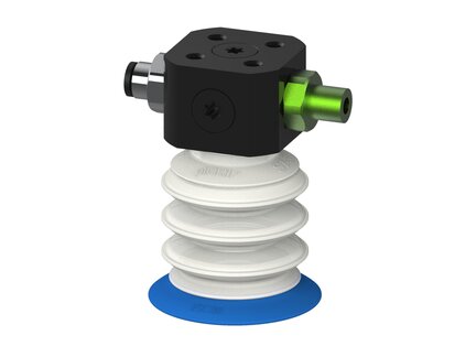 Przysawka piGRIP, warga elastyczna, Ø39 mm, TPE 50°, 3 mieszki, podstawa typ 1, COAX in piGRIP, dod. wys. przepływ podciśnienia,, FDA (G.FX39T50.B3.S1.CTX.00.FDA) (9912909) - Piab