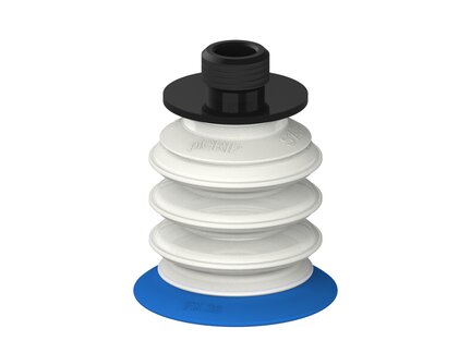 Przysawka piGRIP, warga elastyczna, Ø39 mm, TPE 50°, 3 mieszki, podstawa typ 1, gwint niski G1/4" zew., filtr siatkowy, FDA (G.FX39T50.B3.S1.GL14M.01.FDA) (9965627) - Piab